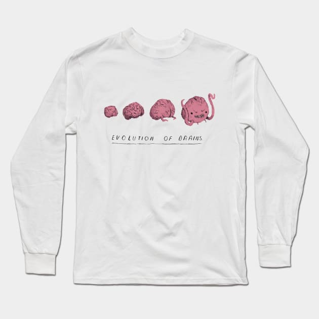 evolution of brains Long Sleeve T-Shirt by Louisros